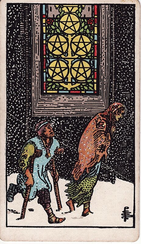 Lá Five of Pentacles