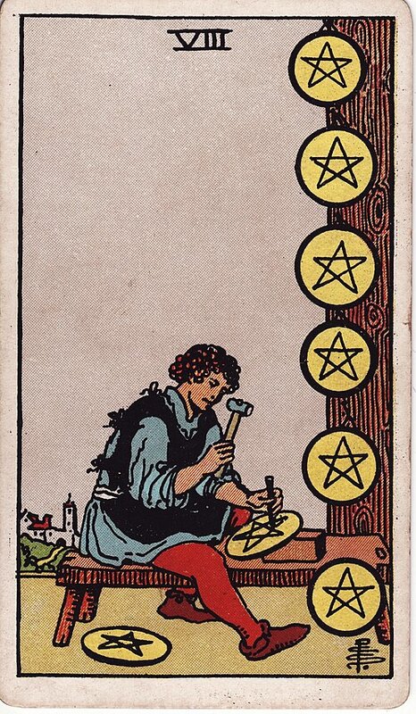 Lá Eight of Pentacles