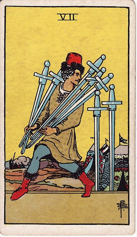 Lá Seven of Swords
